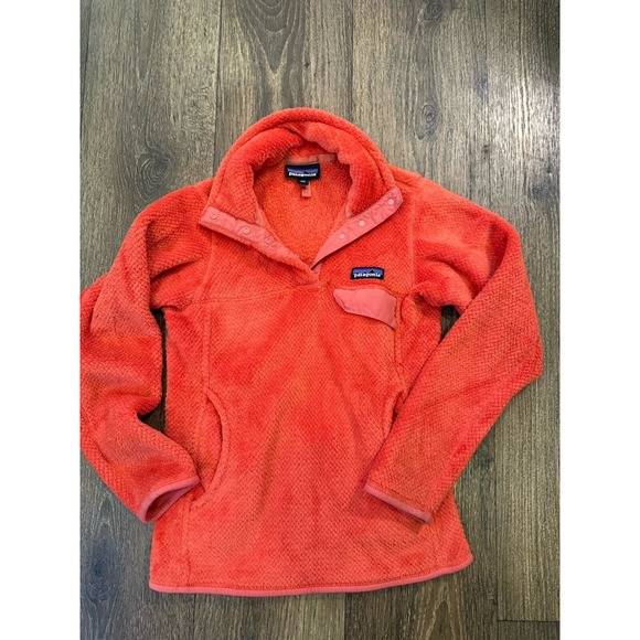 Patagonia Fleece Pullover Jacket Peachy Orange Color Size XXS - Picture 1 of 3
